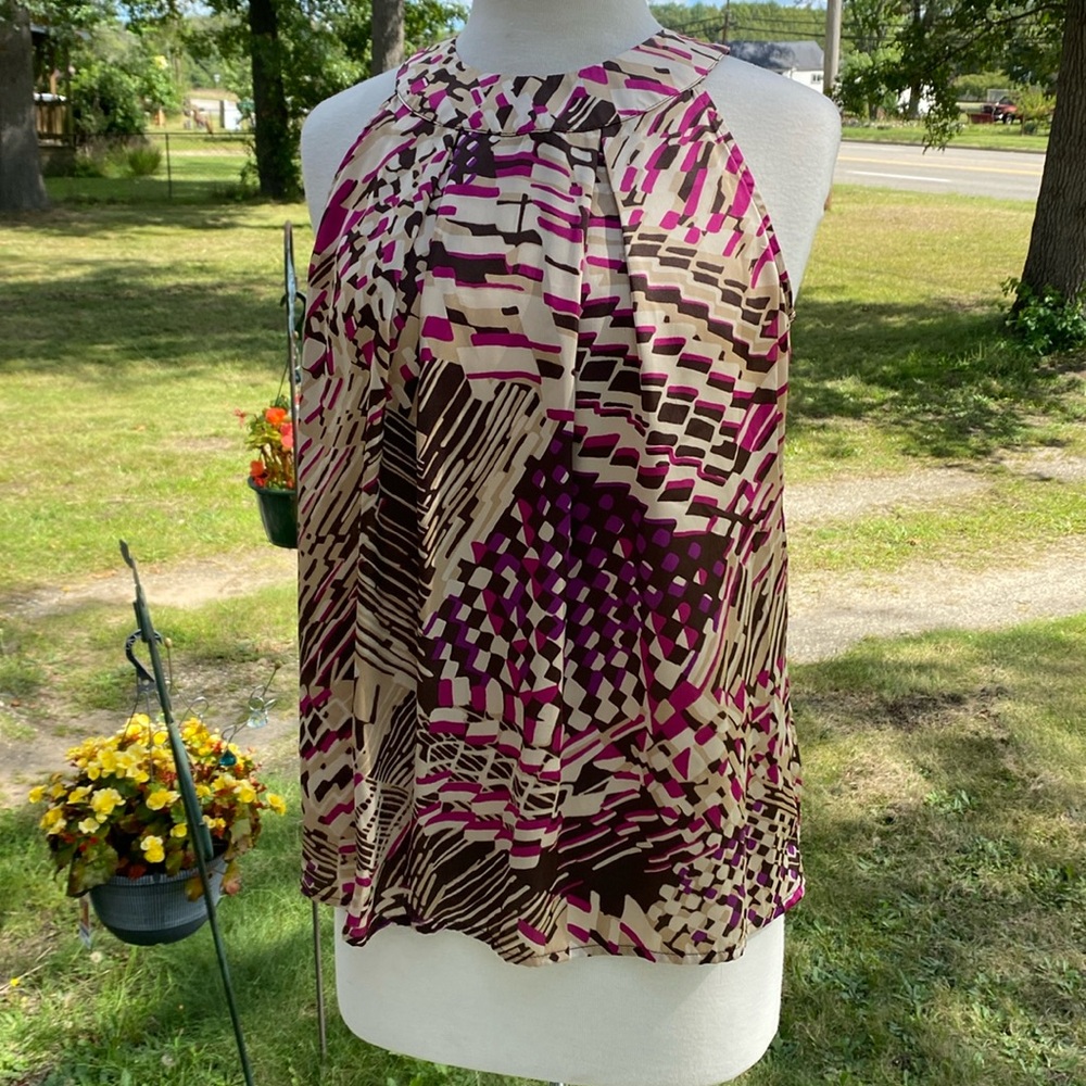 Silky abstract print top